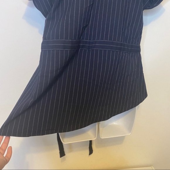 Marissa Webb Lorie Pinstripe Wool Wrap Blouse Size XS - Picture 15 of 16